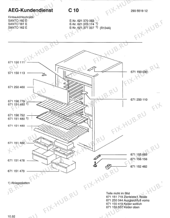 Взрыв-схема холодильника Aeg SAN172 E - Схема узла Housing 001